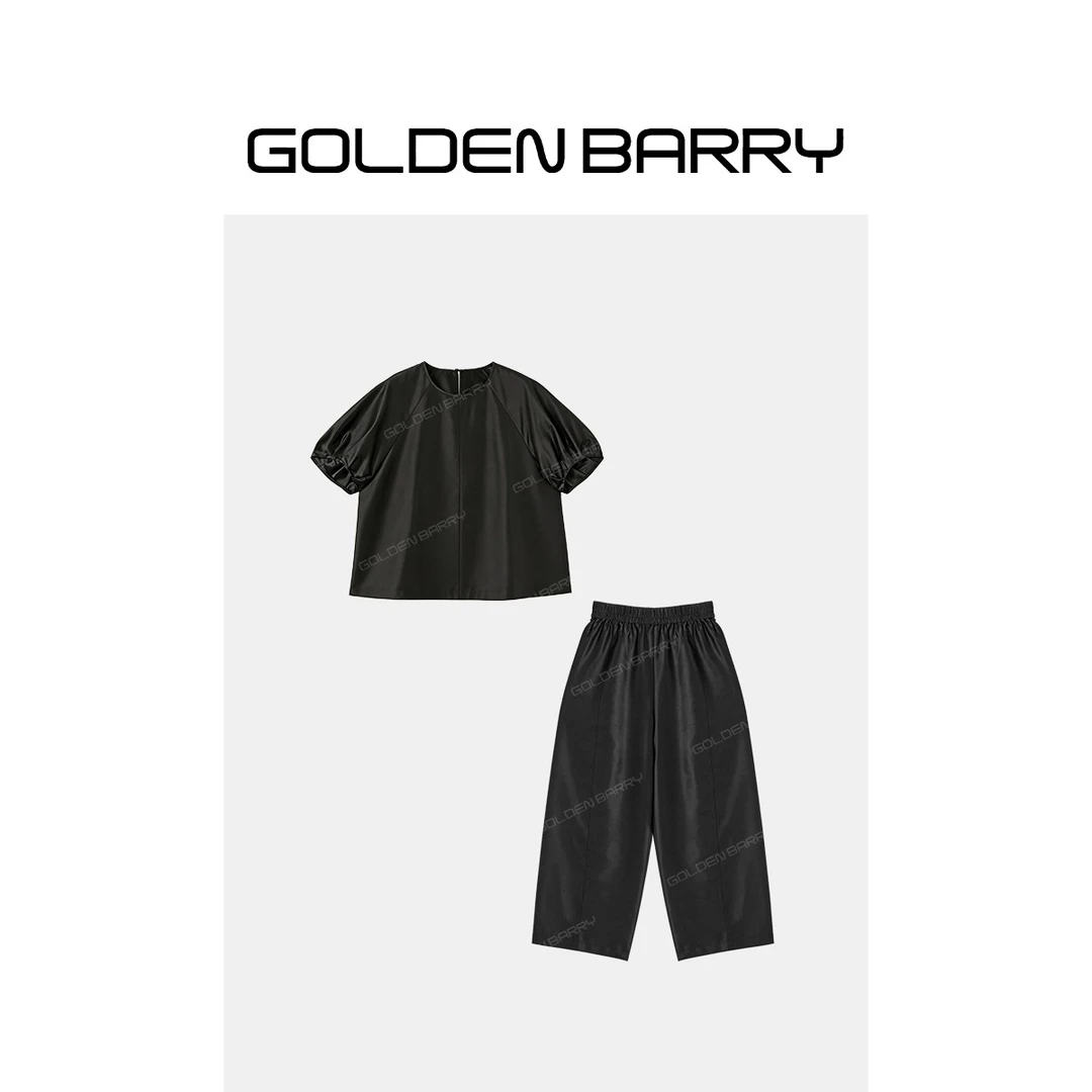 GOLDENBARRY「双宫砚」花苞袖圆领小衫/九分气球裤206427/556020