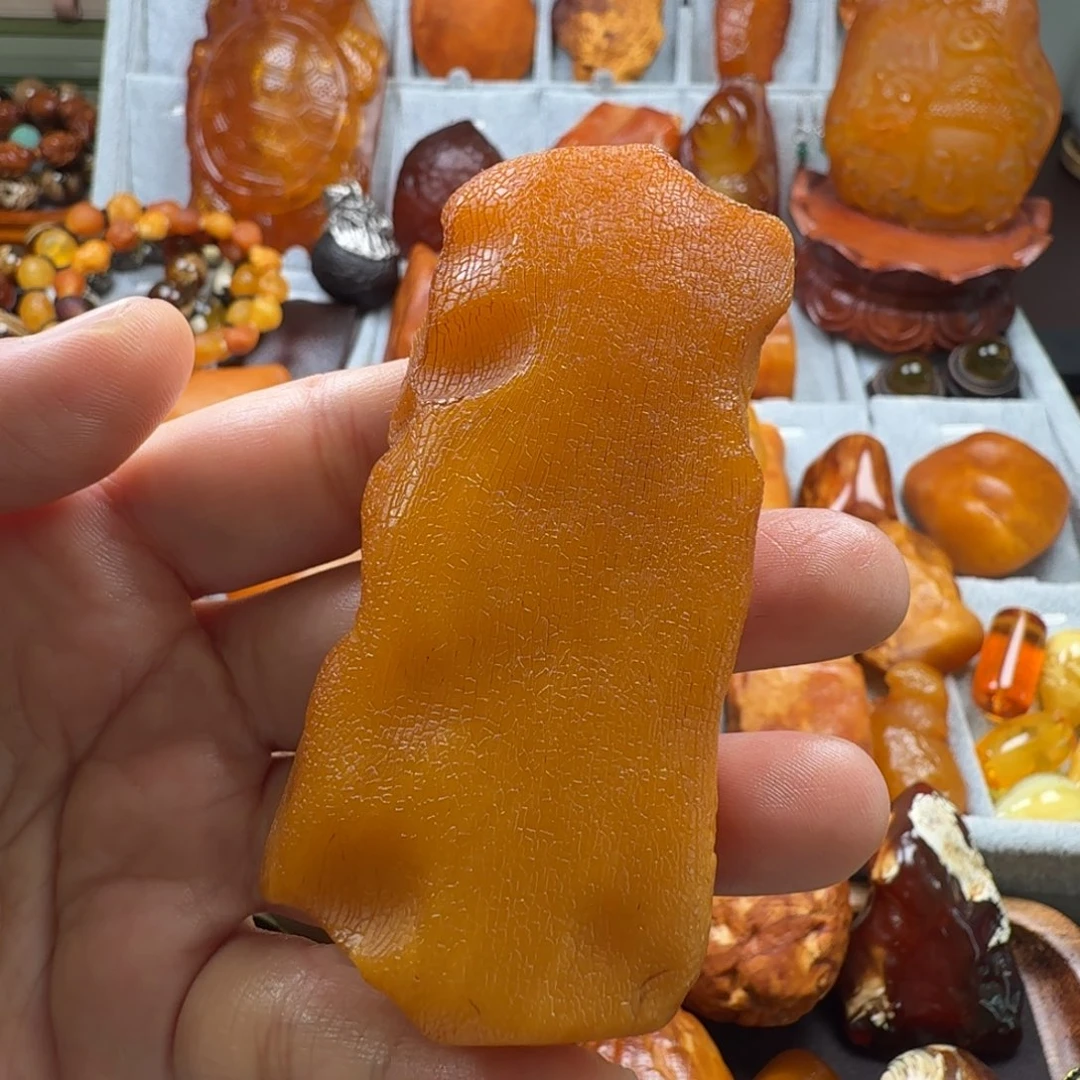 定制琥珀未镶嵌手把件原石