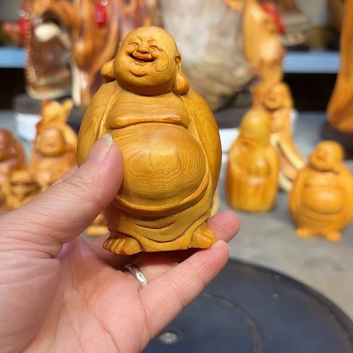 柏木太行崖柏弥勒佛