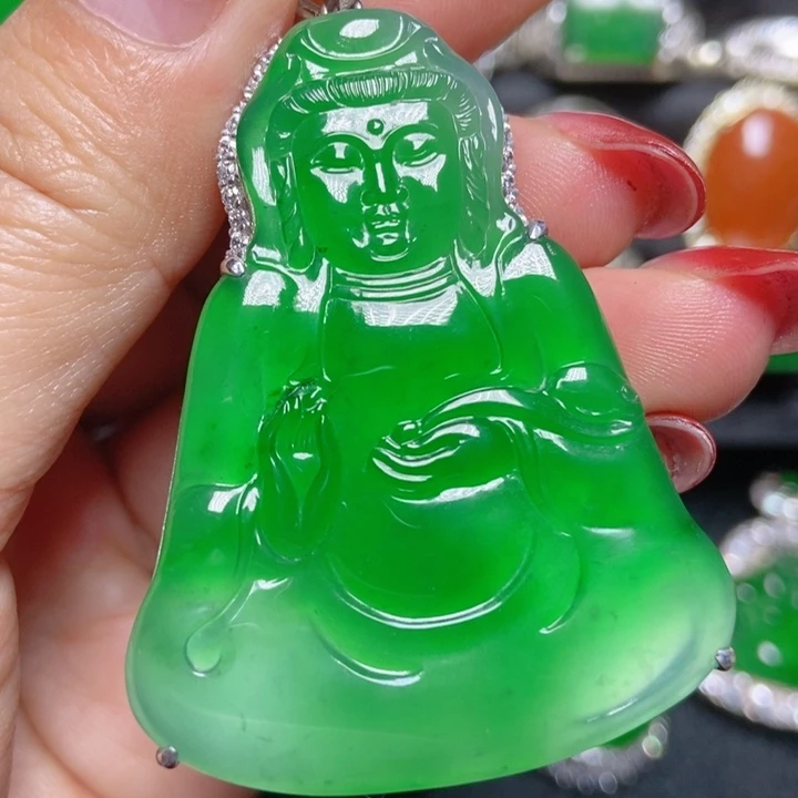 颈饰银S925镶嵌翡翠翡翠