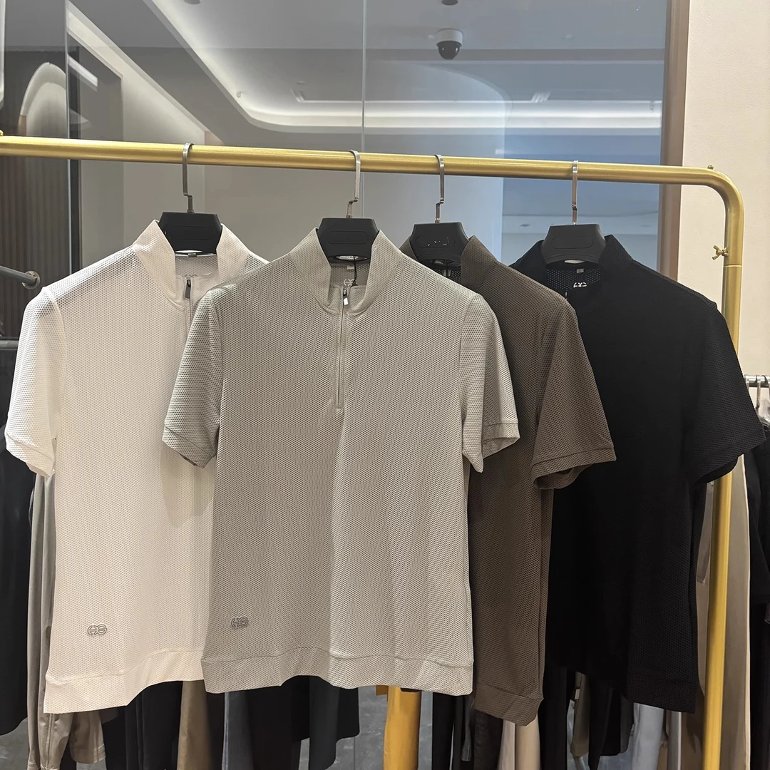 凉快！高弹！蜂窝肌理！夏季薄款透气男士休运动立领速干休闲短袖T恤