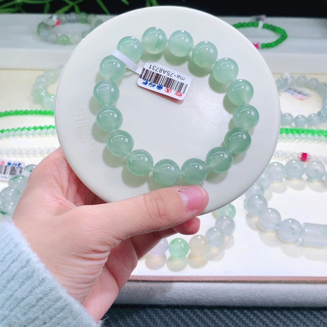 翡翠未镶嵌手链卡12.7