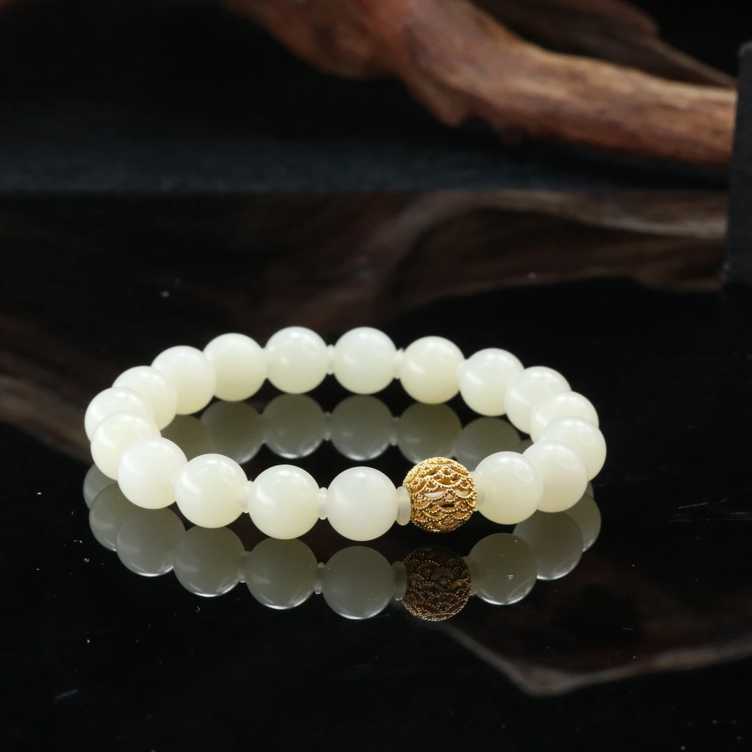 17和田玉若羌黄手串/402162北京中保拍卖