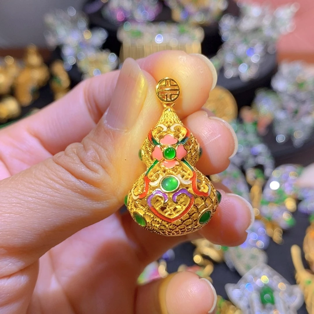 吊坠(不含链)银S925镶嵌翡翠
