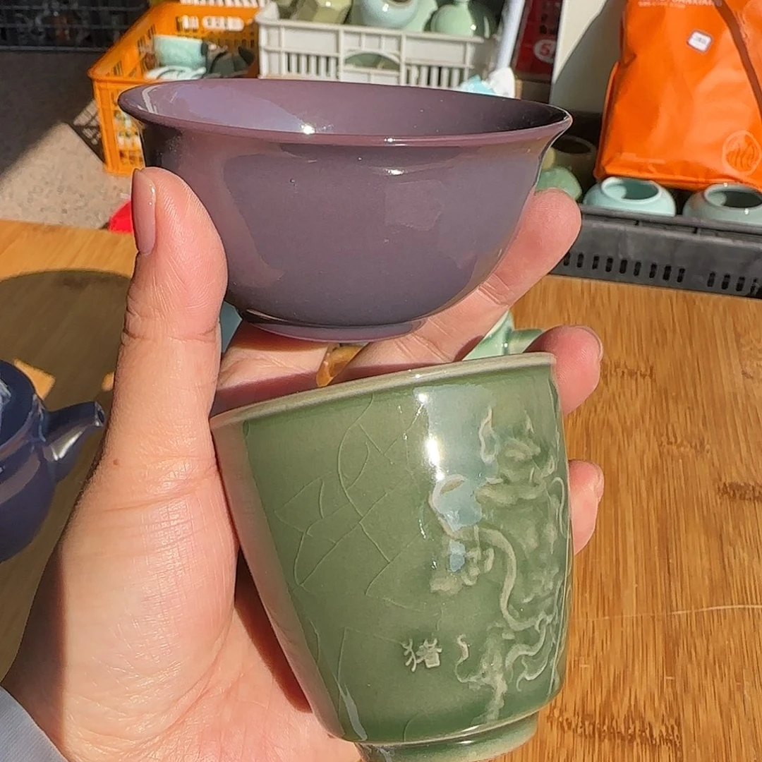 龙泉敬悦青瓷品茗杯微瑕
