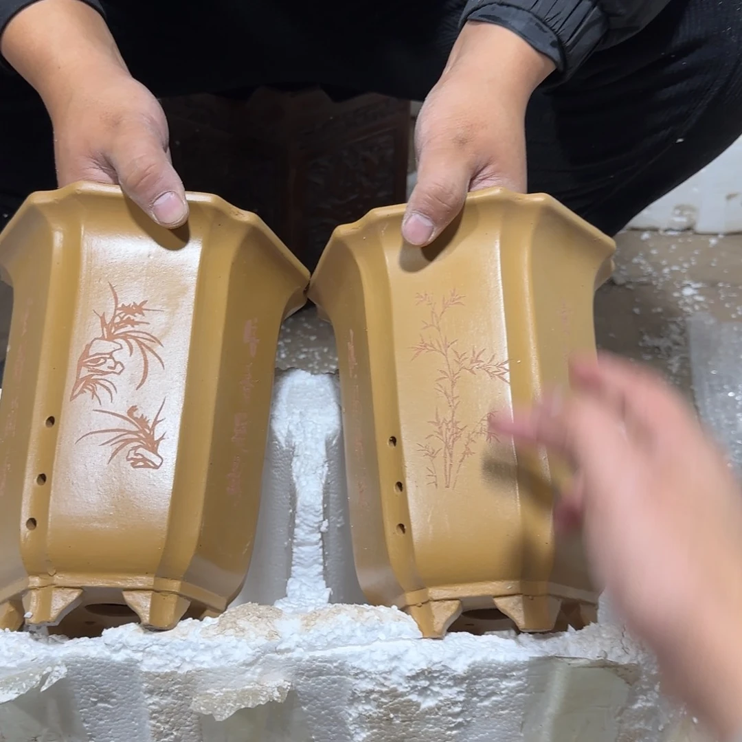 紫砂花盆口径18 16高度21
