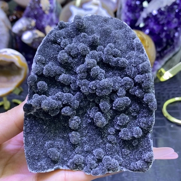未镶嵌珠宝半成品水晶黑啵啵簇