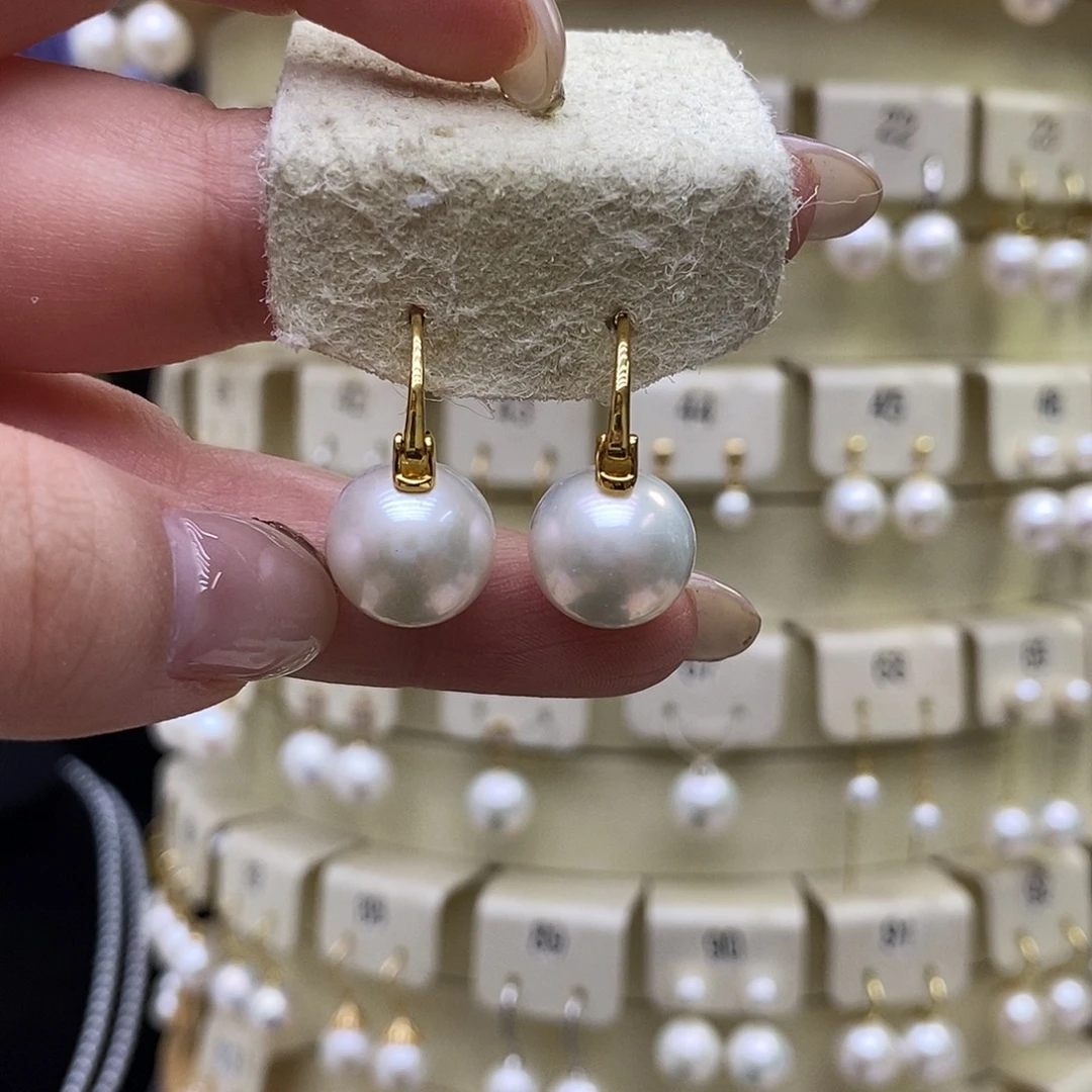 银S925镶嵌耳饰淡水珍珠