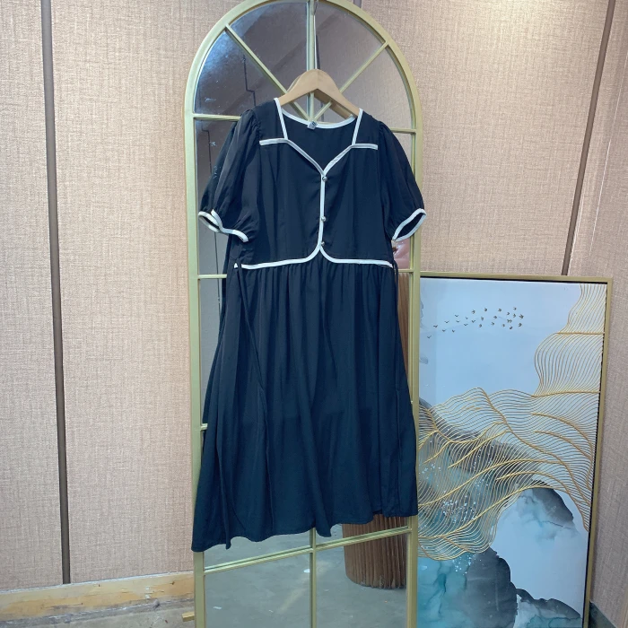 MM018孕妇黑色连衣裙M90-120L130XL140XXL150