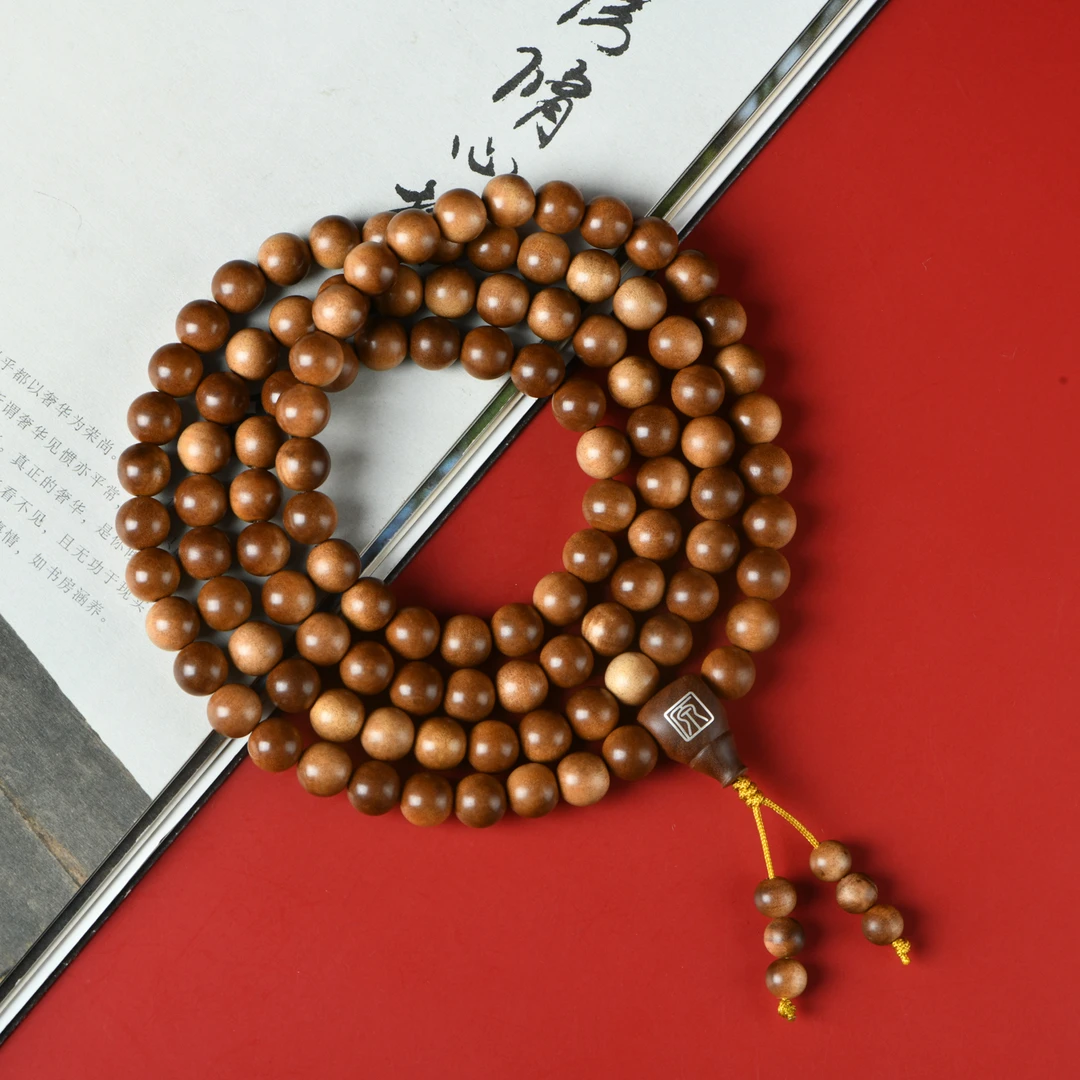 印度老山檀香醇化老料黑肉0.8念珠108颗原拙限量款
