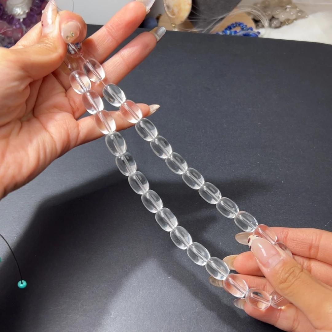 玛瑙/玉髓合金珠宝半成品Y555、压垫桶珠一条