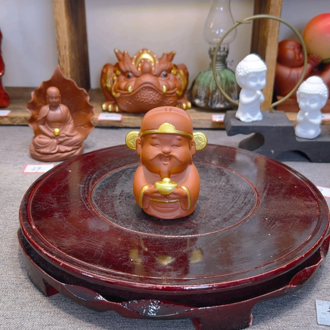 茶宠紫砂紫砂朱泥元宝财神