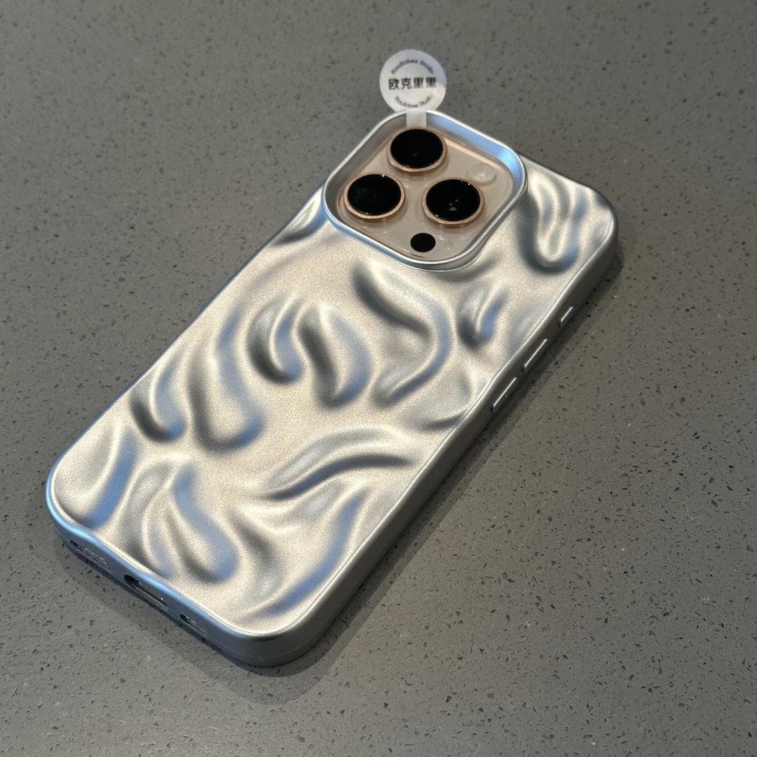 欧克里里简约纯色适用iPhone16/15promax手机壳14/13电镀陨石纹12
