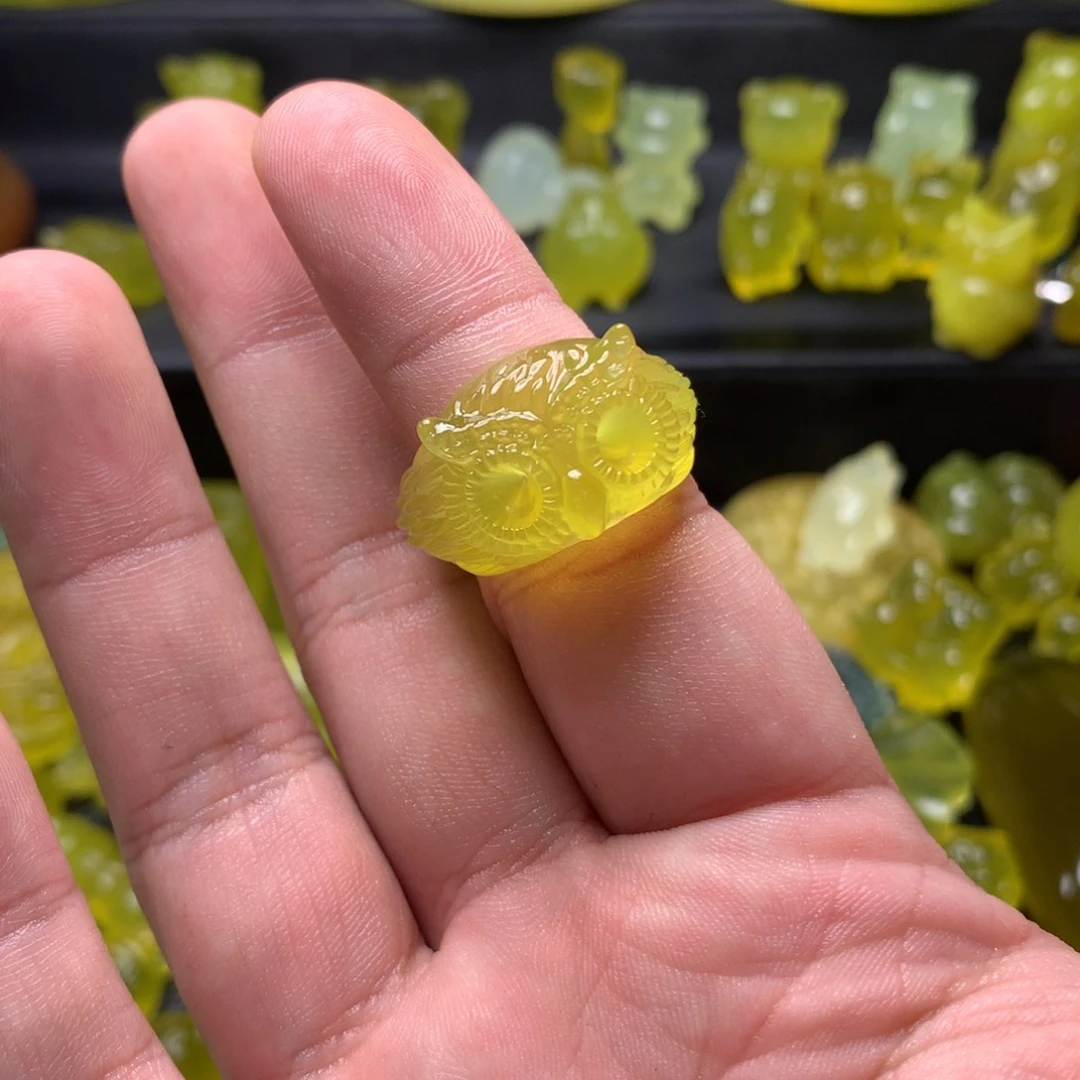 岫玉戒圈未镶嵌y*k猫头鹰