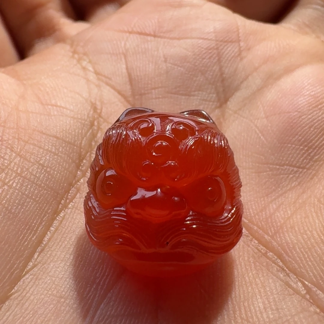 未镶嵌冰红醒狮南红玛瑙