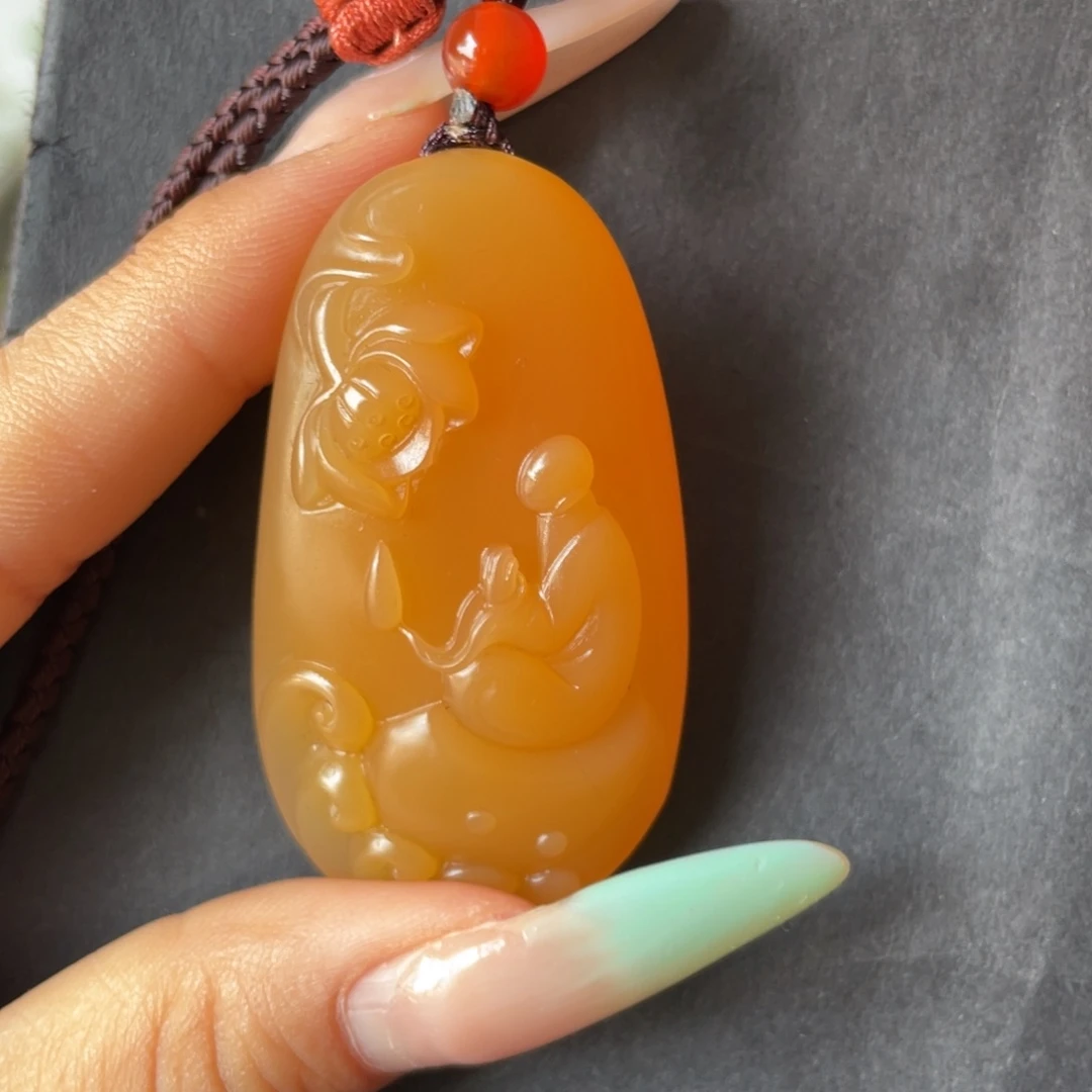 石英质玉黄蜡石挂件未镶嵌