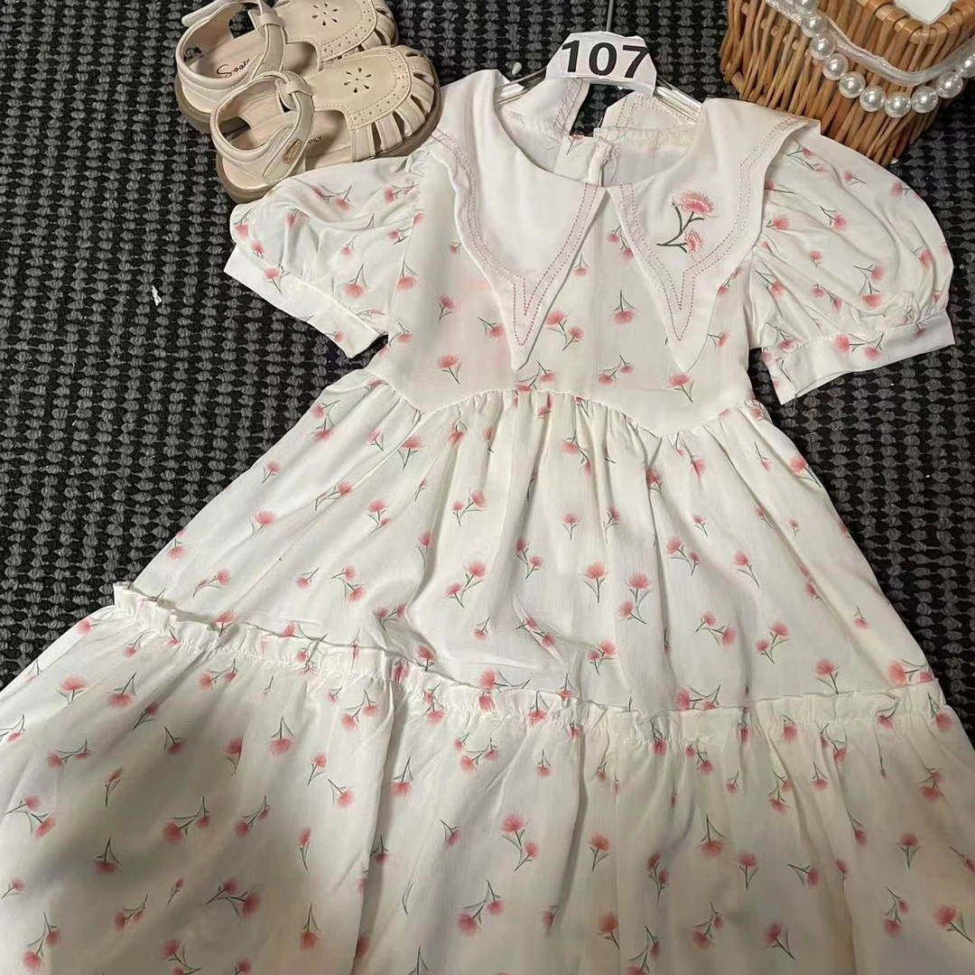 【8】-女童学院风套装夏季2025新款儿童服装卡通两件套107