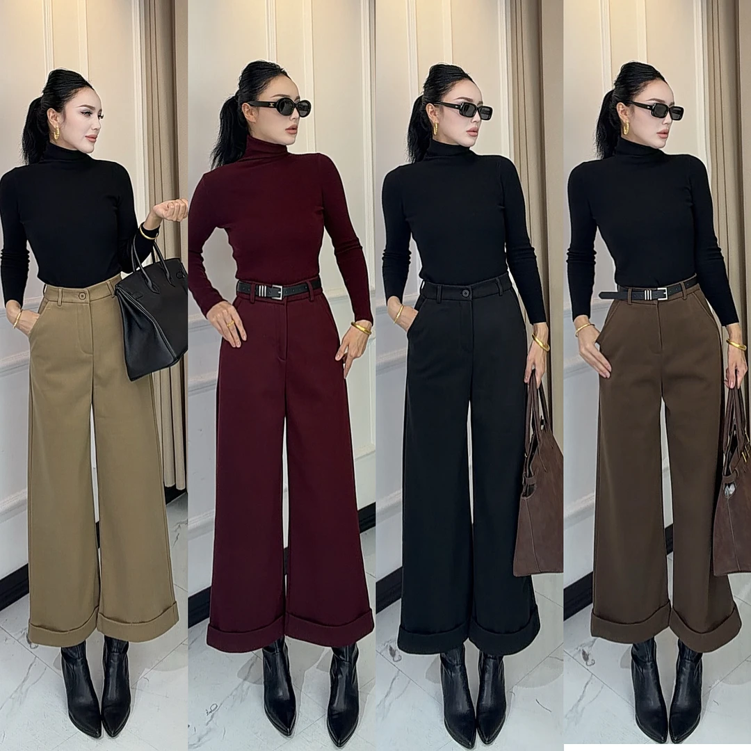 九分裤加厚ADLA秋冬季新款高腰九分裤加厚九分裤8631