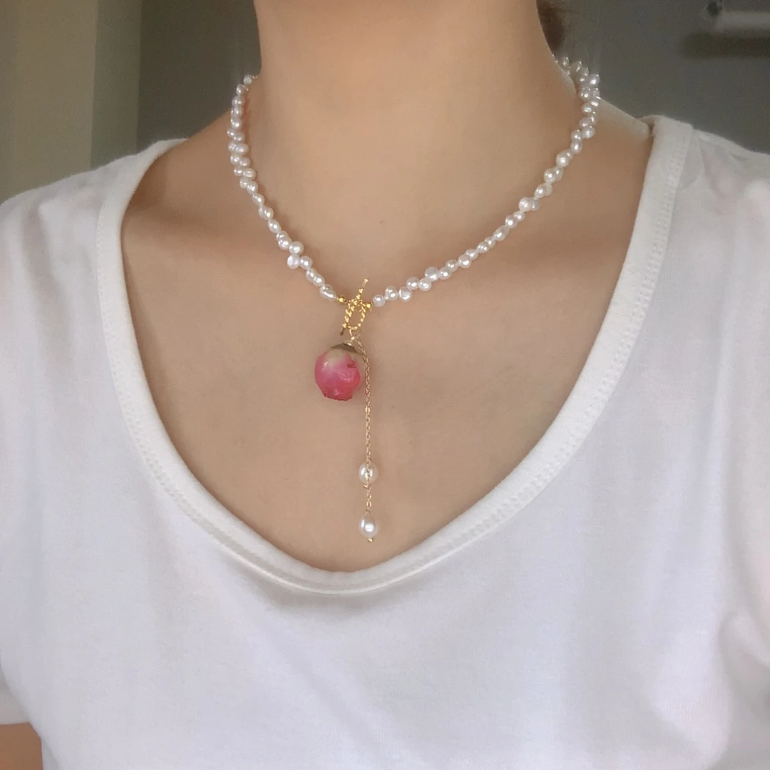 合金淡水珍珠耳饰