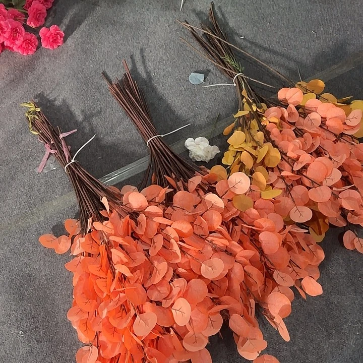 共70支 仿真橘色系苹果叶