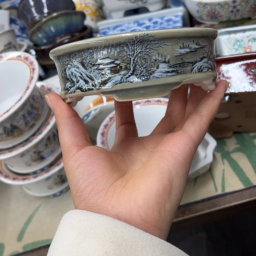 紫砂花盆968号瑕疵13/10/4cm窑变