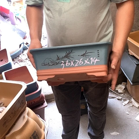 紫砂花盆手工艺品