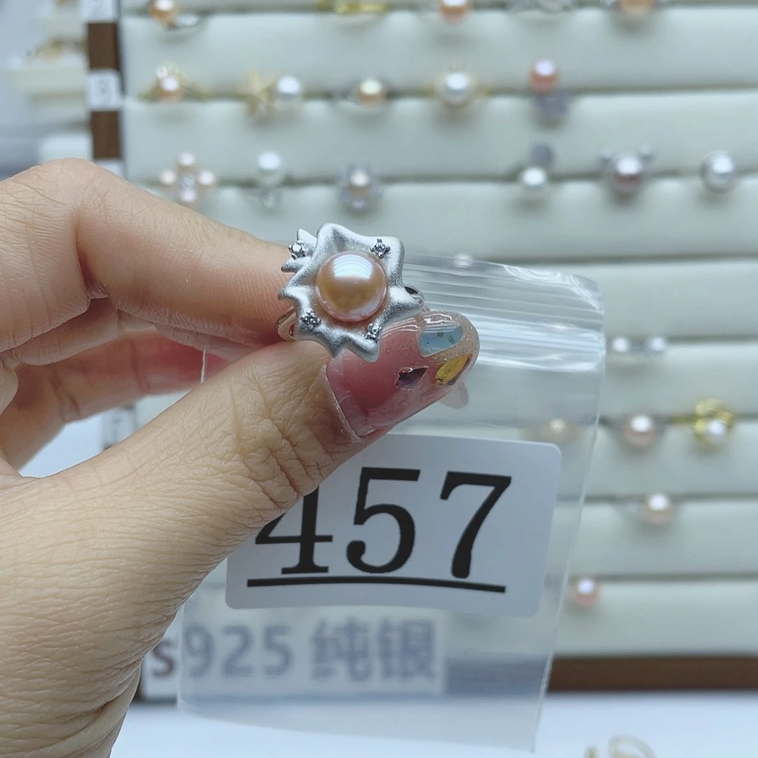 淡水珍珠珠宝奇石银S925镶嵌❥****゜457