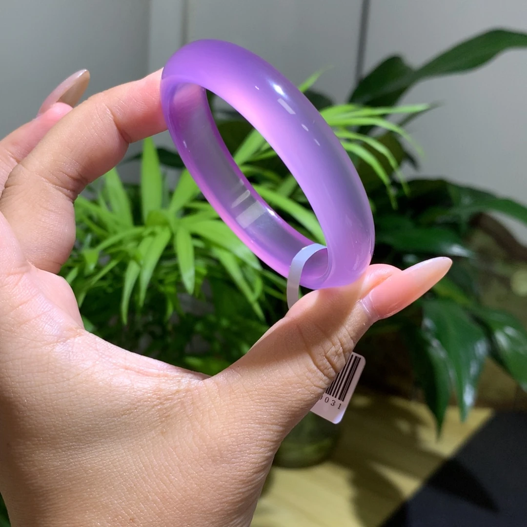 玛瑙/玉髓未镶嵌手镯葡萄紫正圈