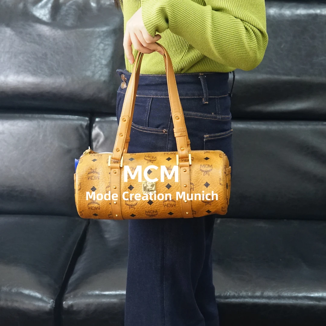 95新 MCM 干邑色圆筒包/F3SP12608031/8031