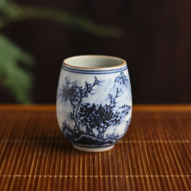 【非遗甄选】朴云堂-山水腰鼓杯(60ml,画片随机)（朴杯0039）