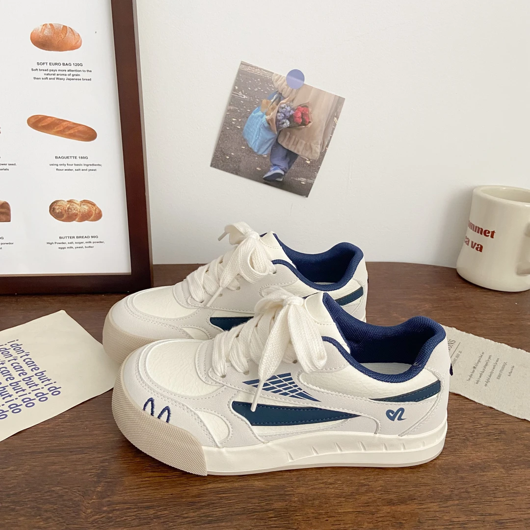 德训厚底板鞋女丑萌2025夏季新款学生chic小众设计百搭运动小白鞋