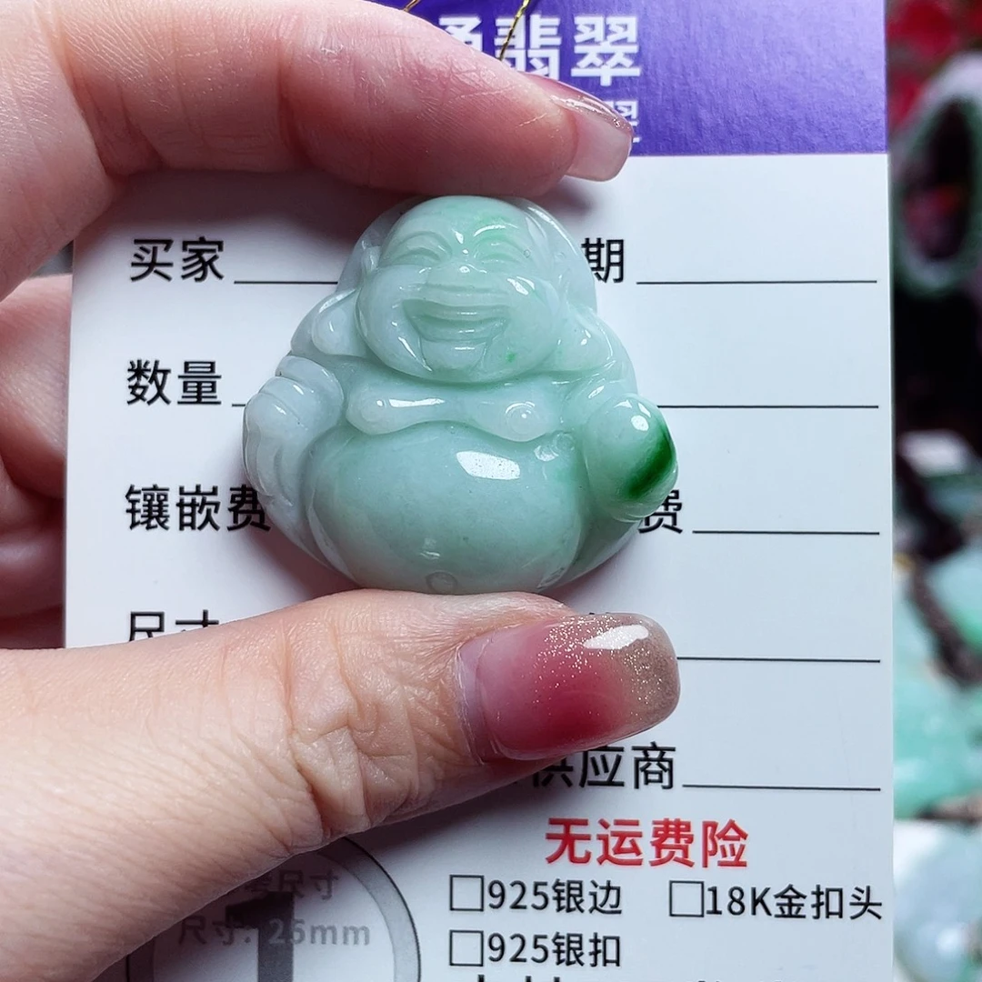 翡翠未镶嵌颈饰佛公31