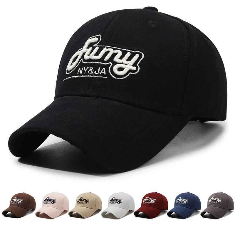 新款刺绣字母硬顶棒球帽子男女潮春秋款百搭显脸小遮阳情侣鸭舌帽