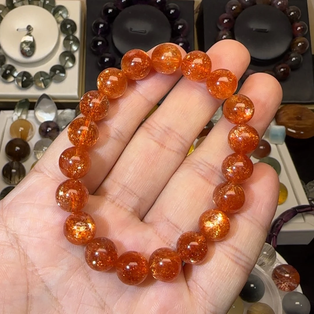 未镶嵌手串水晶10mm+金太阳单圈多样性发货