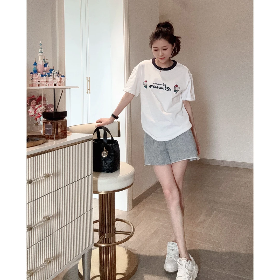 【82020海滨短裤】夏季休闲宽松弹力腰头显瘦显高百搭女装三分半裤