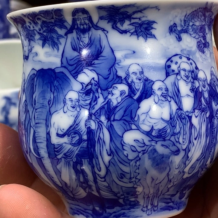 晓竹窑青花十八罗汉