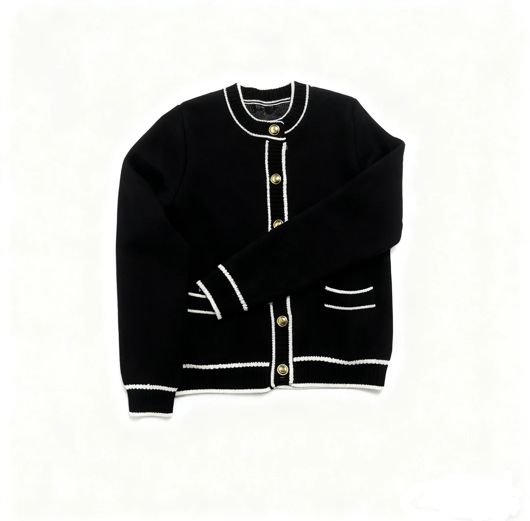 1009OO-古古羊毛结子针织提花开衫