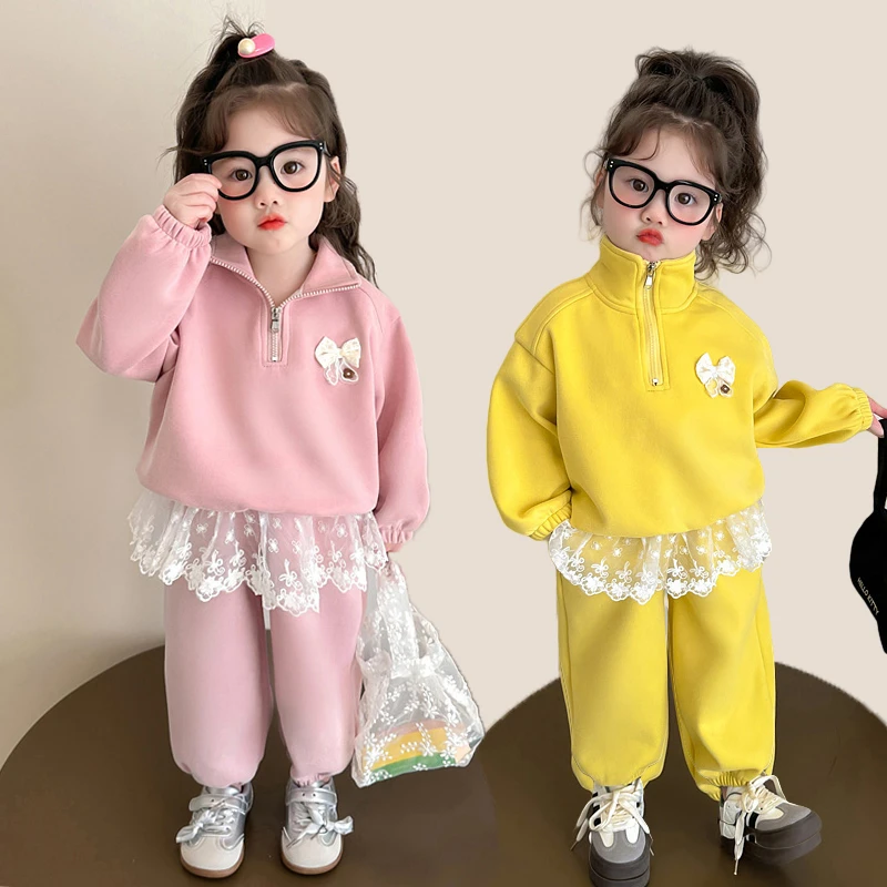 女童春装套装2025新款洋气儿童春秋季卫衣休闲宝宝韩系穿搭两件套