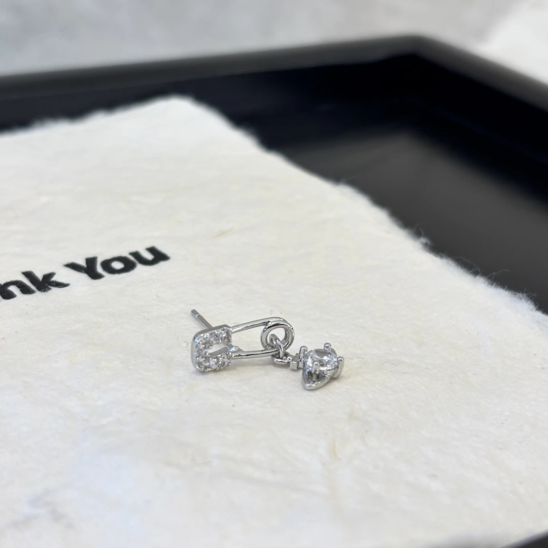 铜合金合成锆石耳饰 别针星球耳钉EJ1027（一个）