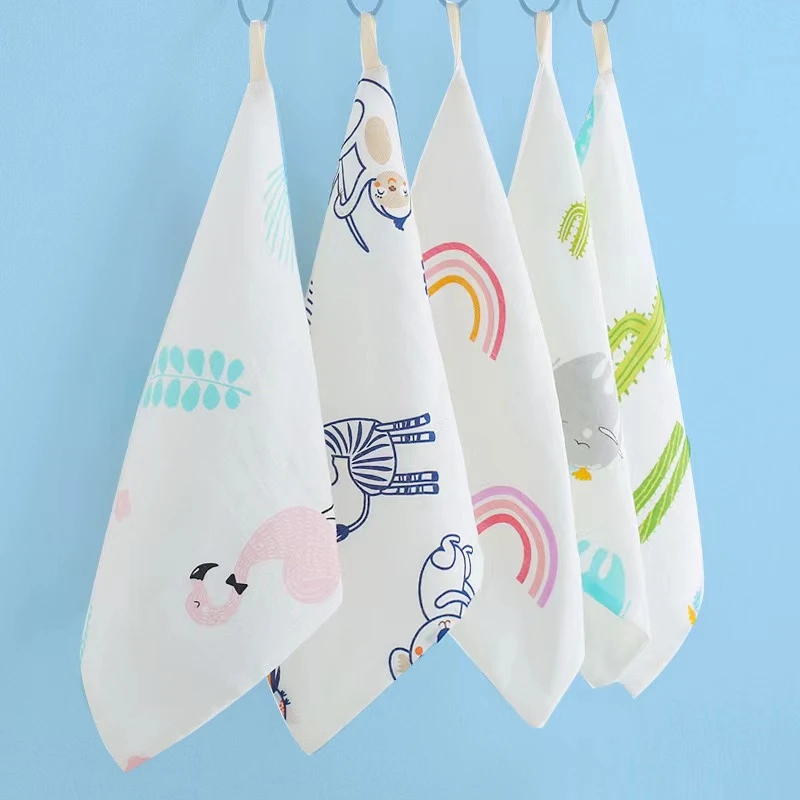 瑞群【100%棉】高密纱布口水巾超柔纱布毛巾儿童专用洗脸方巾