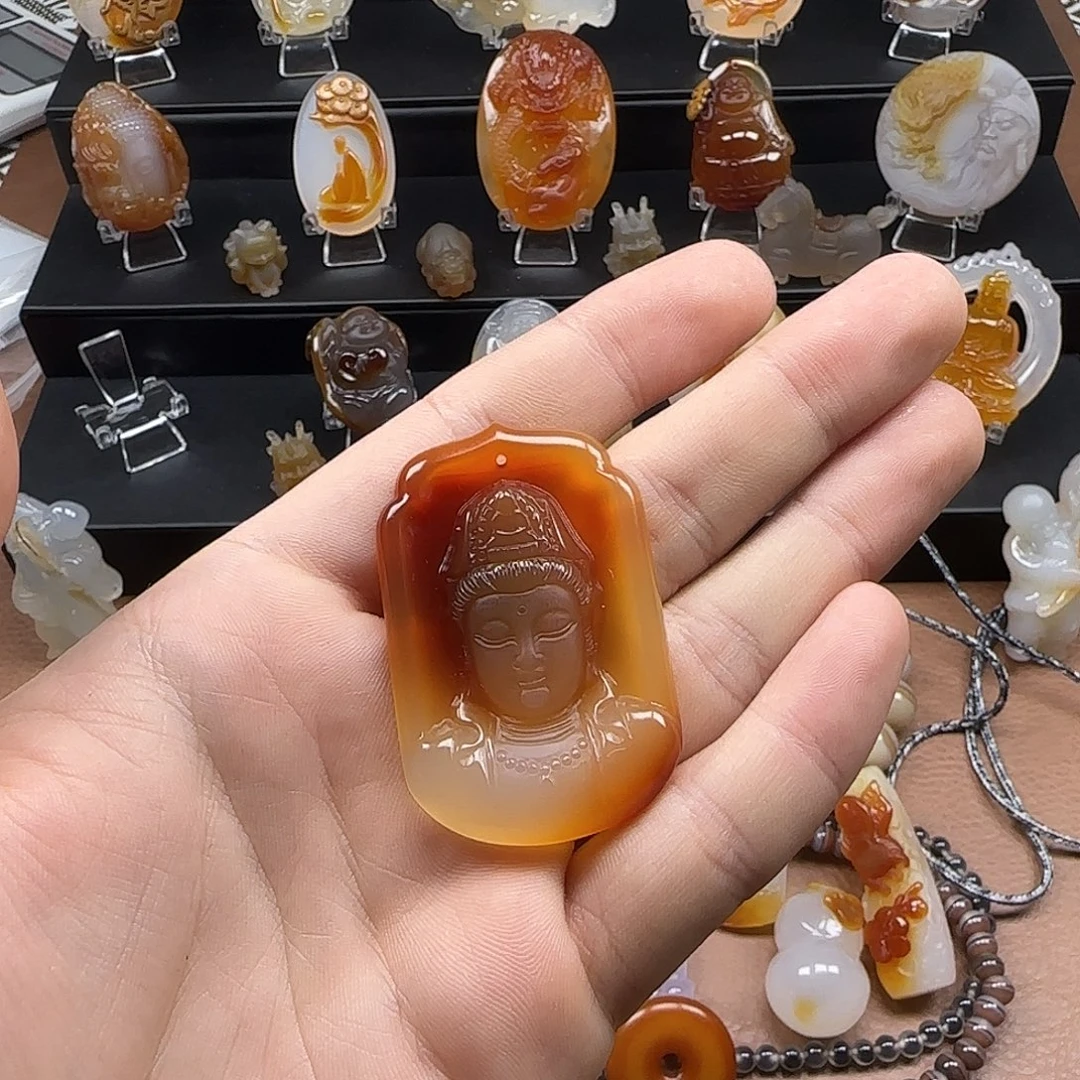 达***品玛瑙/玉髓未镶嵌吊坠(不含链)