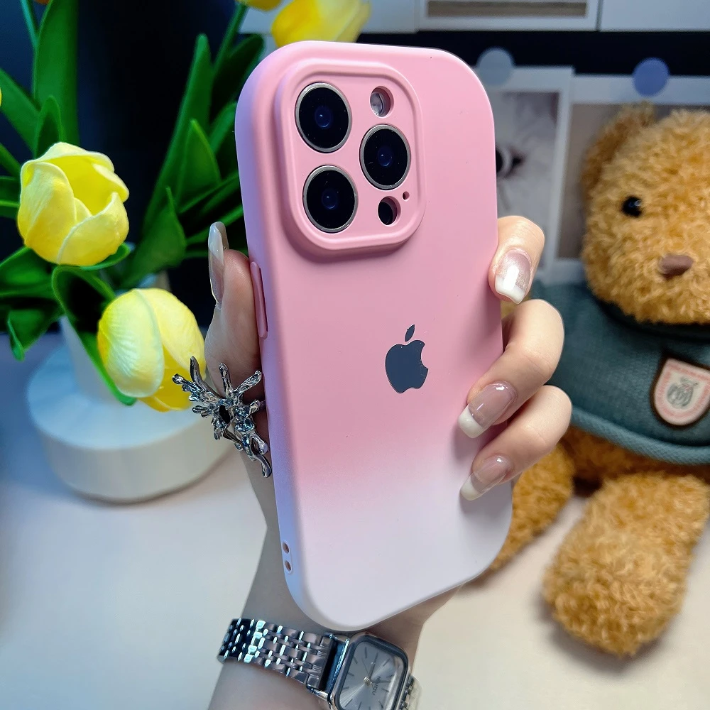 液态硅胶撞色适用苹果16手机壳iPhone15promax全包14小众12女款13