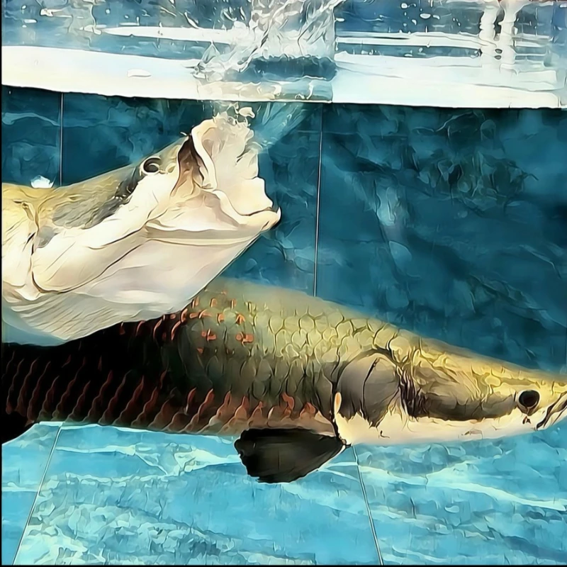 红尾海象巨骨鱼舌鱼苗大型凶猛红尾雷龙鱼巨骨活体龙鱼混养观赏鱼