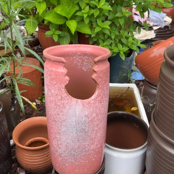 紫砂花瓶口20高43宜兴紫砂粗糙