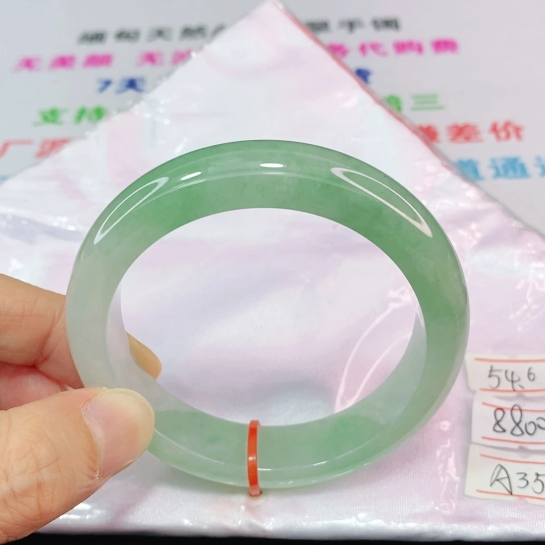 未镶嵌手镯翡翠54.6圈口正圈-宽版厚装