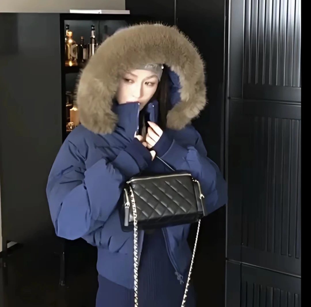 羊媛雪【千金】韩版时尚休闲网红冬款拉链棉衣连帽外套女