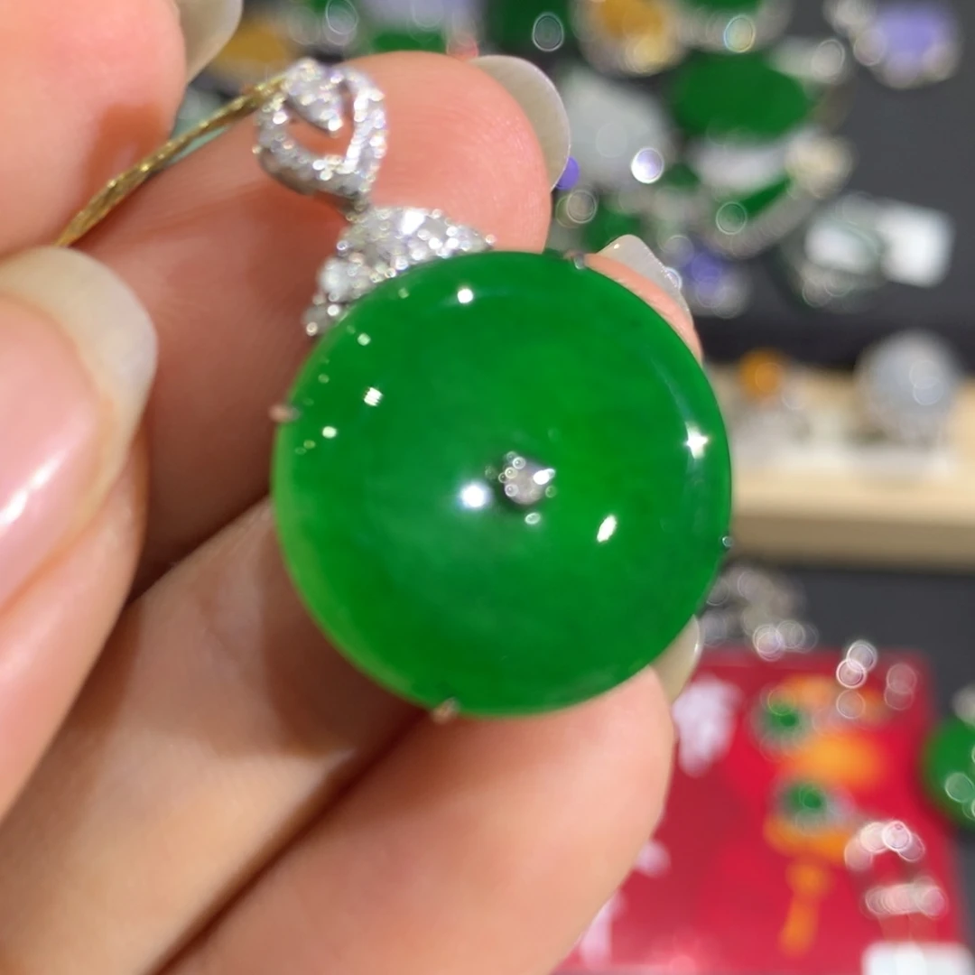 翡翠颈饰18K金镶嵌8、