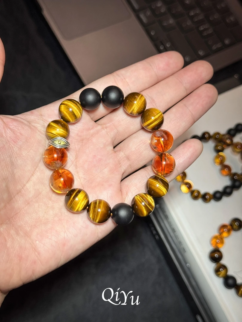 925银手链 男生单圈手串首饰女招财转运情侣款送礼父亲节生日礼物