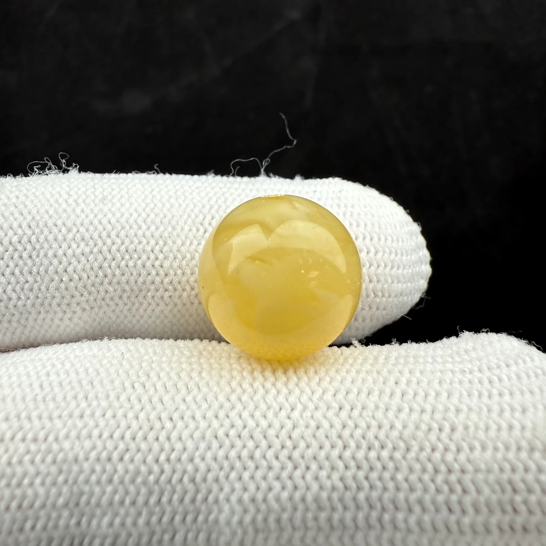 D3581天然蜜蜡 微瑕特价圆珠 13.8mm支持复检假一罚四