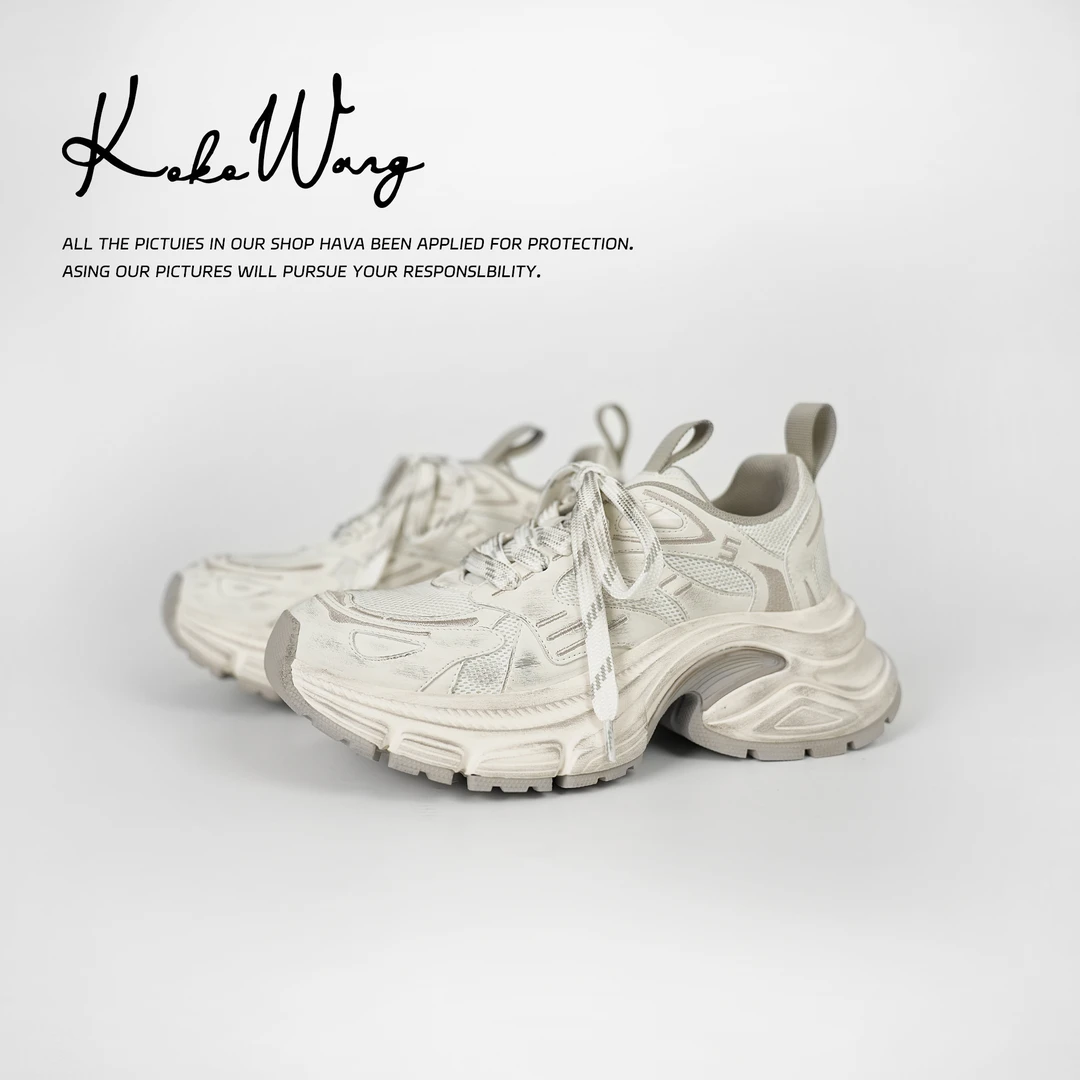 KOKO WANG早春新款撞色厚底增高透气舒适脏脏老爹鞋540334L10X14